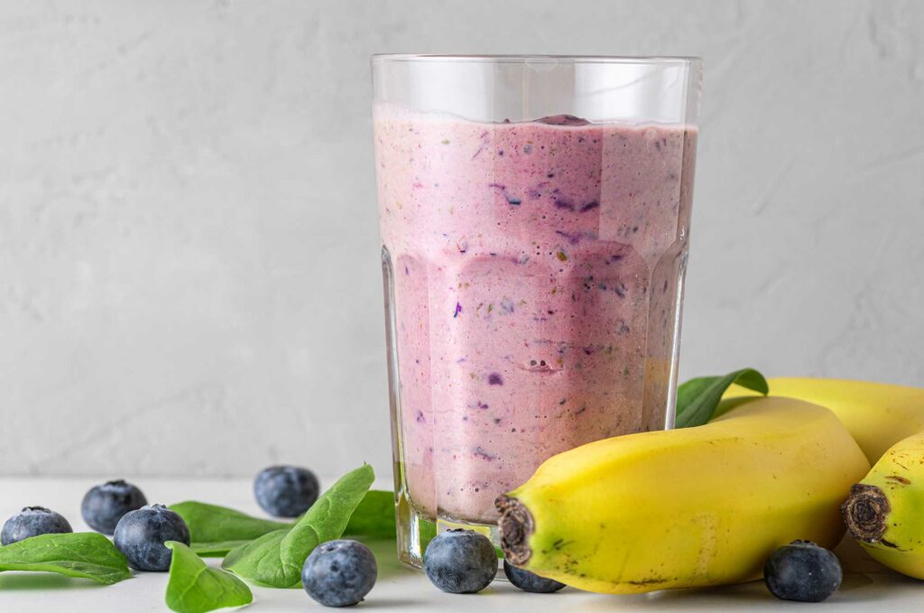 energiaa lenkille mustikka-banaani-smoothie