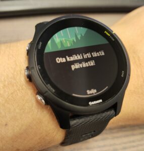 Garmin Forerunner 255 aamuraportti